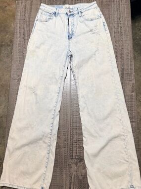 Risen Jeans Light Acid Wash Wide Leg Jeans